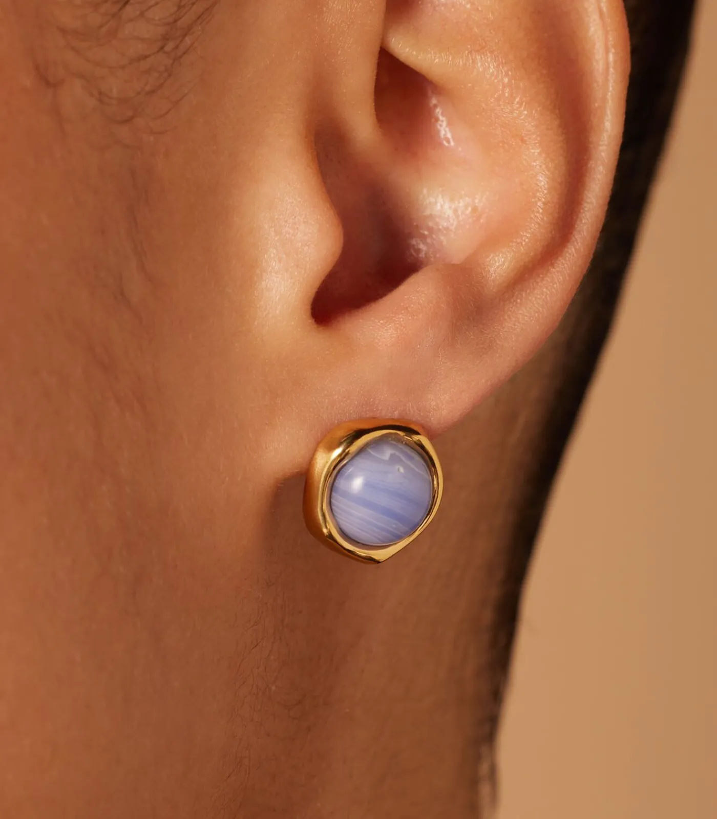 Lucardi Oorbellen Staal - Goudkleurig blue Clearance