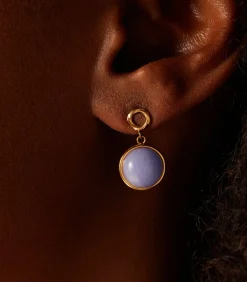 Lucardi Oorbellen Staal - Goudkleurig blue