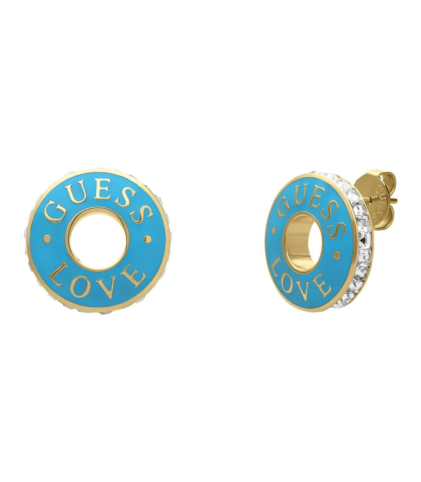 GUESS Oorbellen Staal - Goudkleurig blue Sale