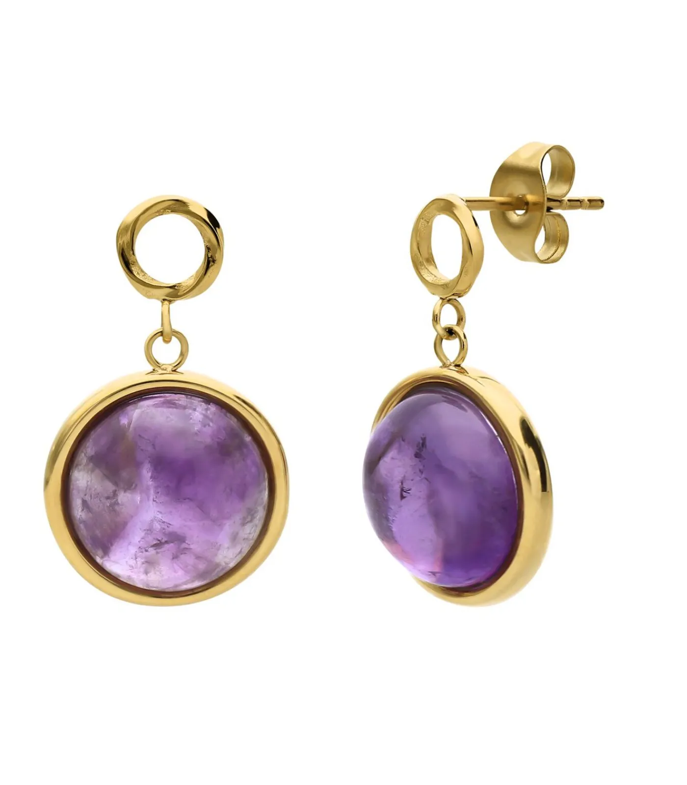 Lucardi Oorbellen Staal - Goudkleurig purple Discount