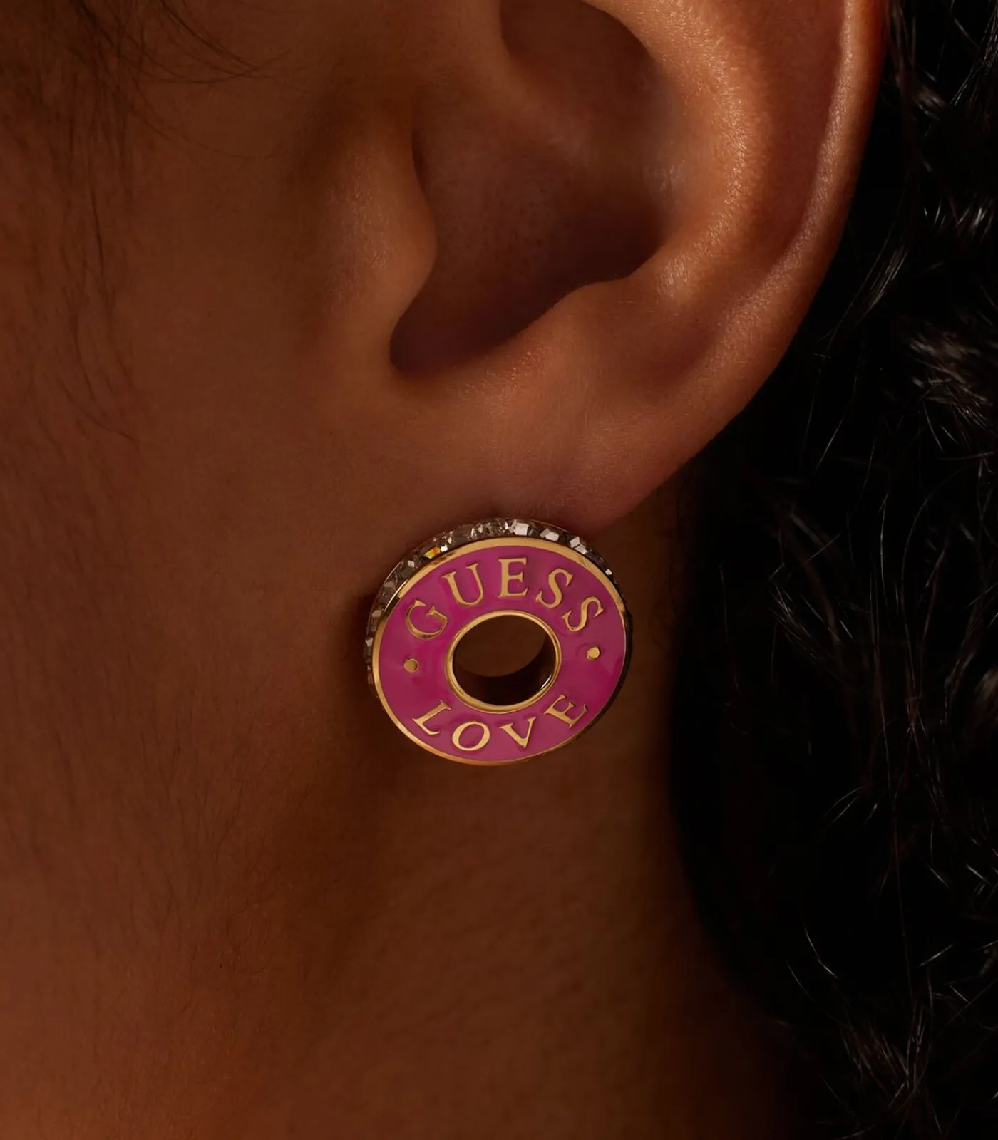 GUESS Oorbellen Staal - Goudkleurig pink Online