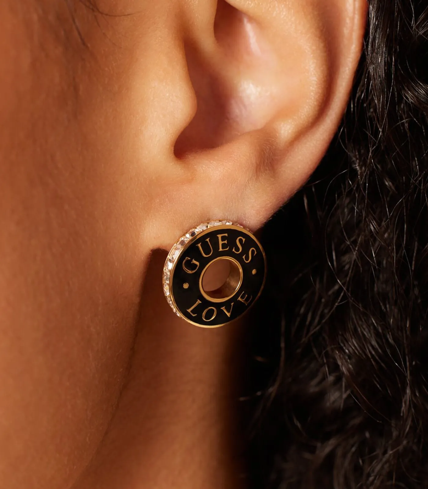 GUESS Oorbellen Staal - Goudkleurig black Clearance