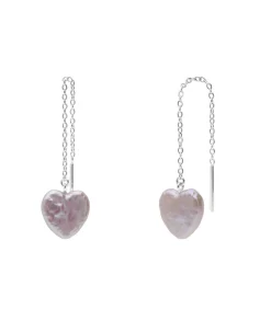 Lucardi Oorbellen Zilver - Hanger met hartjes silver New