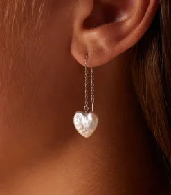 Lucardi Oorbellen Zilver - Hanger met hartjes silver New