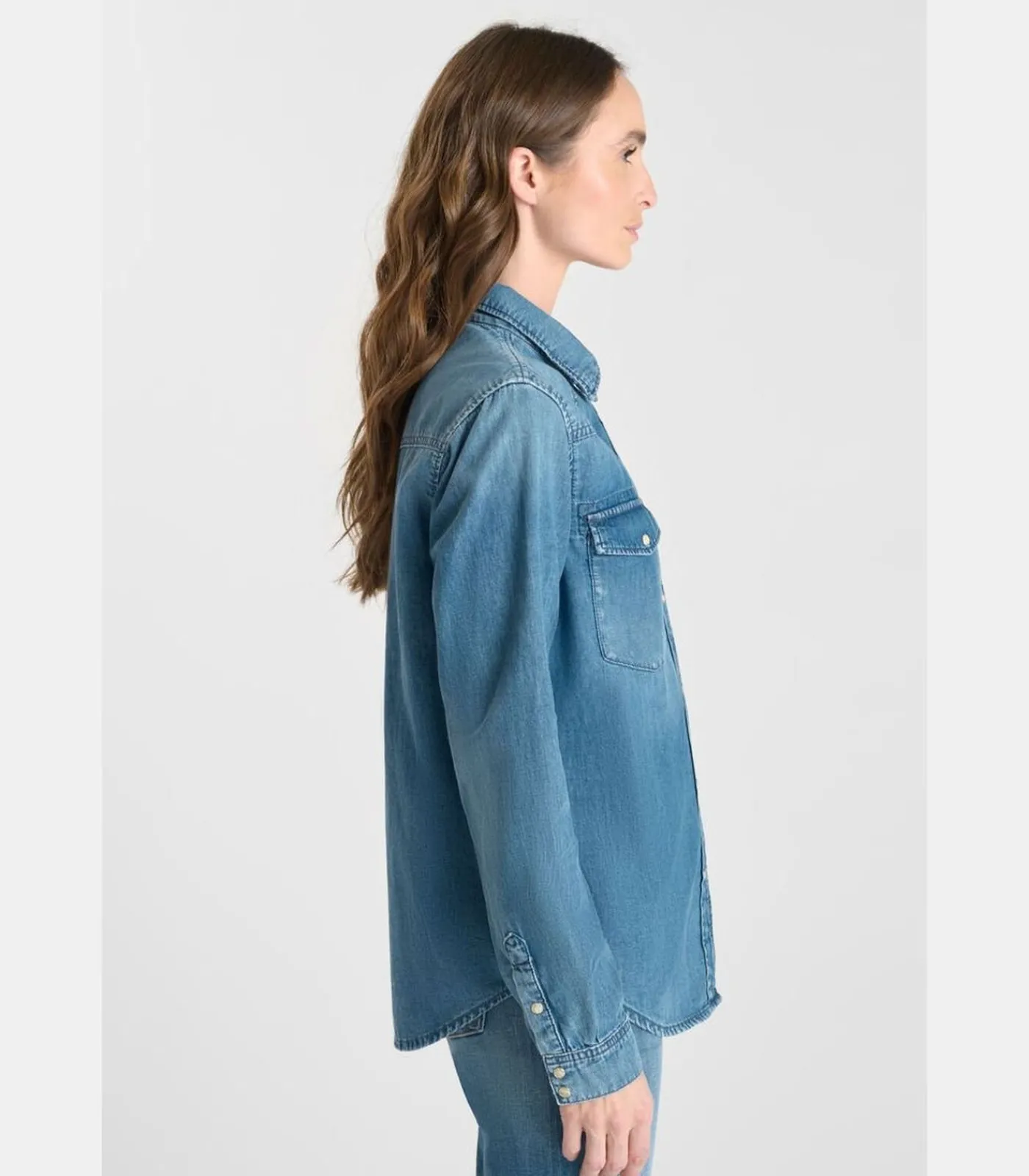 Le Temps des Cerises Overhemd van jeans BARBARA blue Online