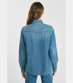 Le Temps des Cerises Overhemd van jeans BARBARA blue Online