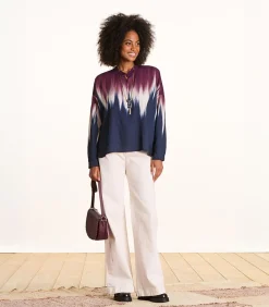 La Fée Maraboutée Oversized bicolor top met tie & dye print multicolor Outlet