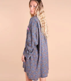 Oxbow Oversized jurk met mandarijnkraag MOSAIC darkGrey Discount