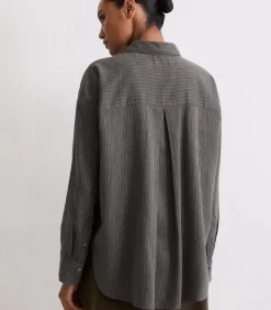 Marc O'Polo Oversized krijtstreep blouse darkGrey Online