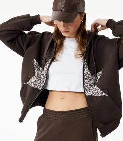 Koton Oversized Sweatshirt met Sterapplicatie brown
