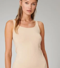 SCHIESSER 2-Pack dames hemden - Organic 95/5 - Basics - Biologisch katoenen vrouwen hemdjes - Onderhemd met brede bandjes beige Hot