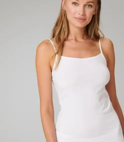 SCHIESSER 2-Pack dames spaghetti hemdjes - Organic 95/5 - Basics - Dames singlets met spaghetti bandjes - Biologisch katoen white