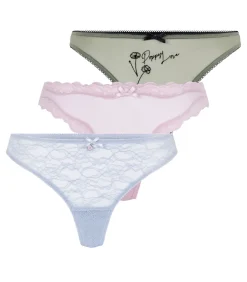 Hunkemöller 3-pack gebloemde strings purple Sale