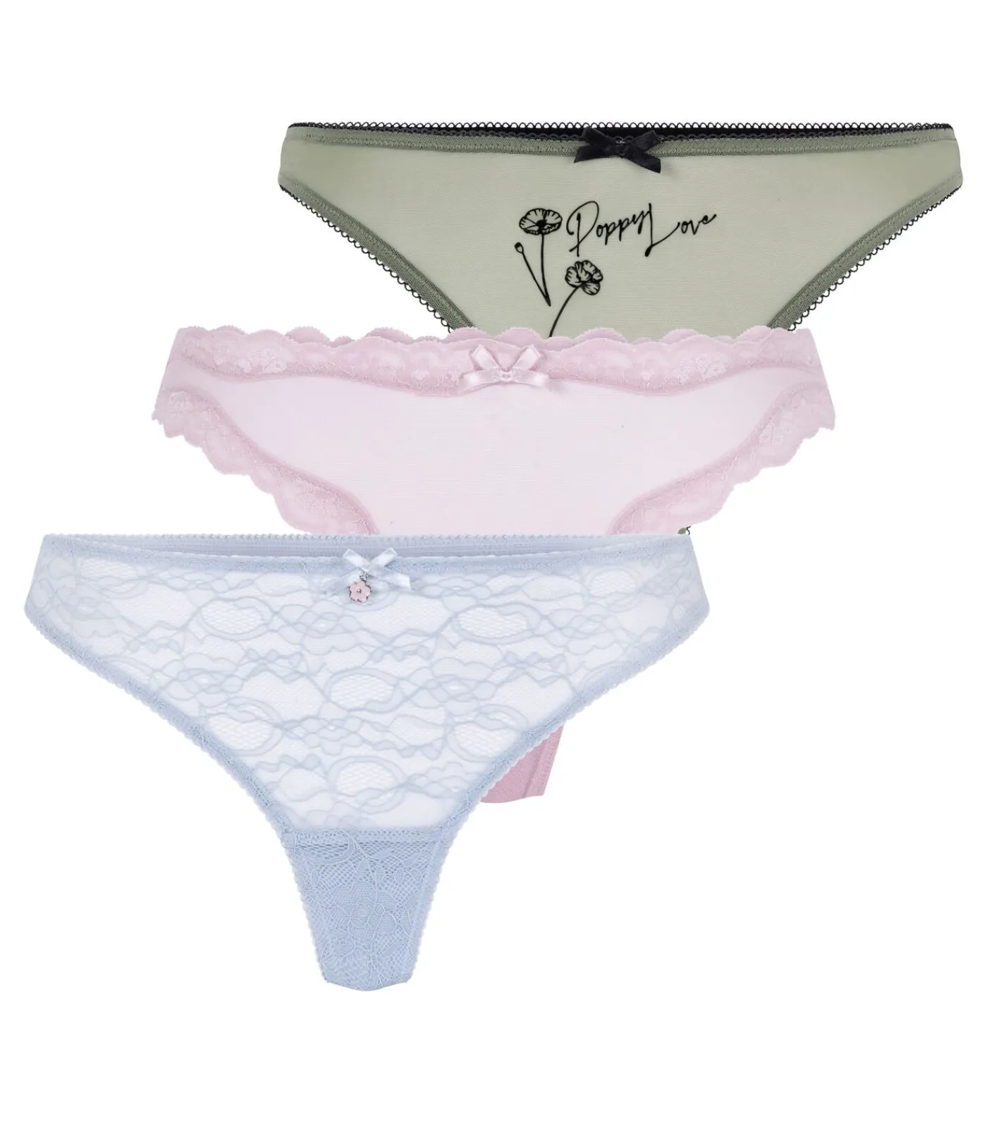 Hunkemöller 3-pack gebloemde strings purple Sale