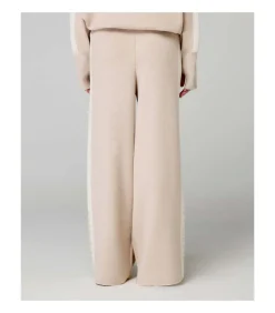 HINNOMINATE Pantalone In Maglia A Palazzo C/Bande In Contrasto beige