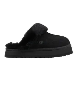 UGG Pantoffels Disquette zwart suède met wol black Hot