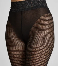 Hunkemöller Panty van grafische mesh black Discount