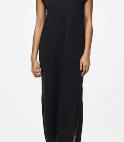 Pieces PCCHILLI Summer Sweat Dress - Loungewear Dress - Lang katoenen dames nachthemd black