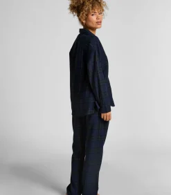Hunkemöller Petite pyjamabroek Flanel blue Outlet
