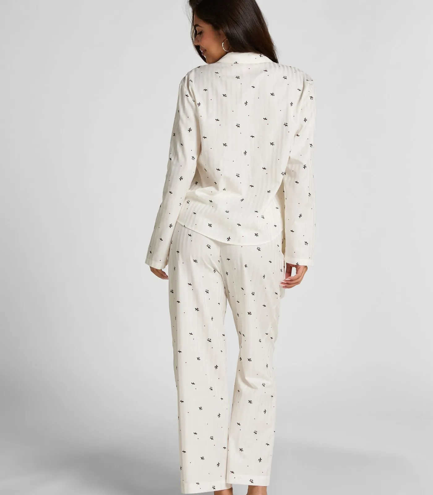 Hunkemöller Petite Pyjamabroek met maretakprint white