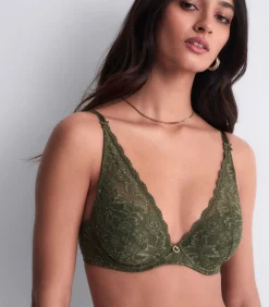 Aubade Plunge beha in sjaal model Rosessence green Online