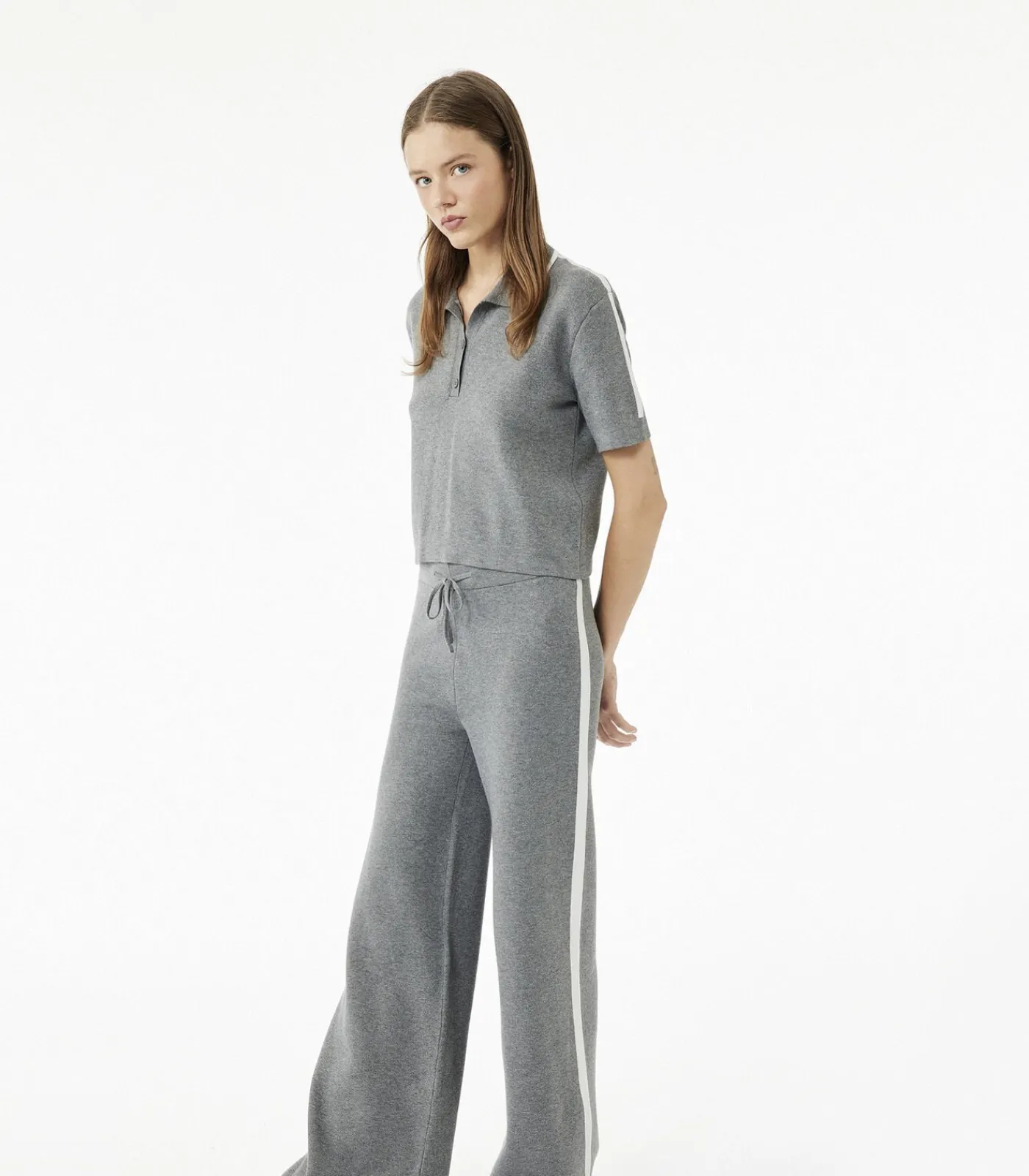 Koton Polo Trui Korte Mouwen Knoopsluiting darkGrey Online