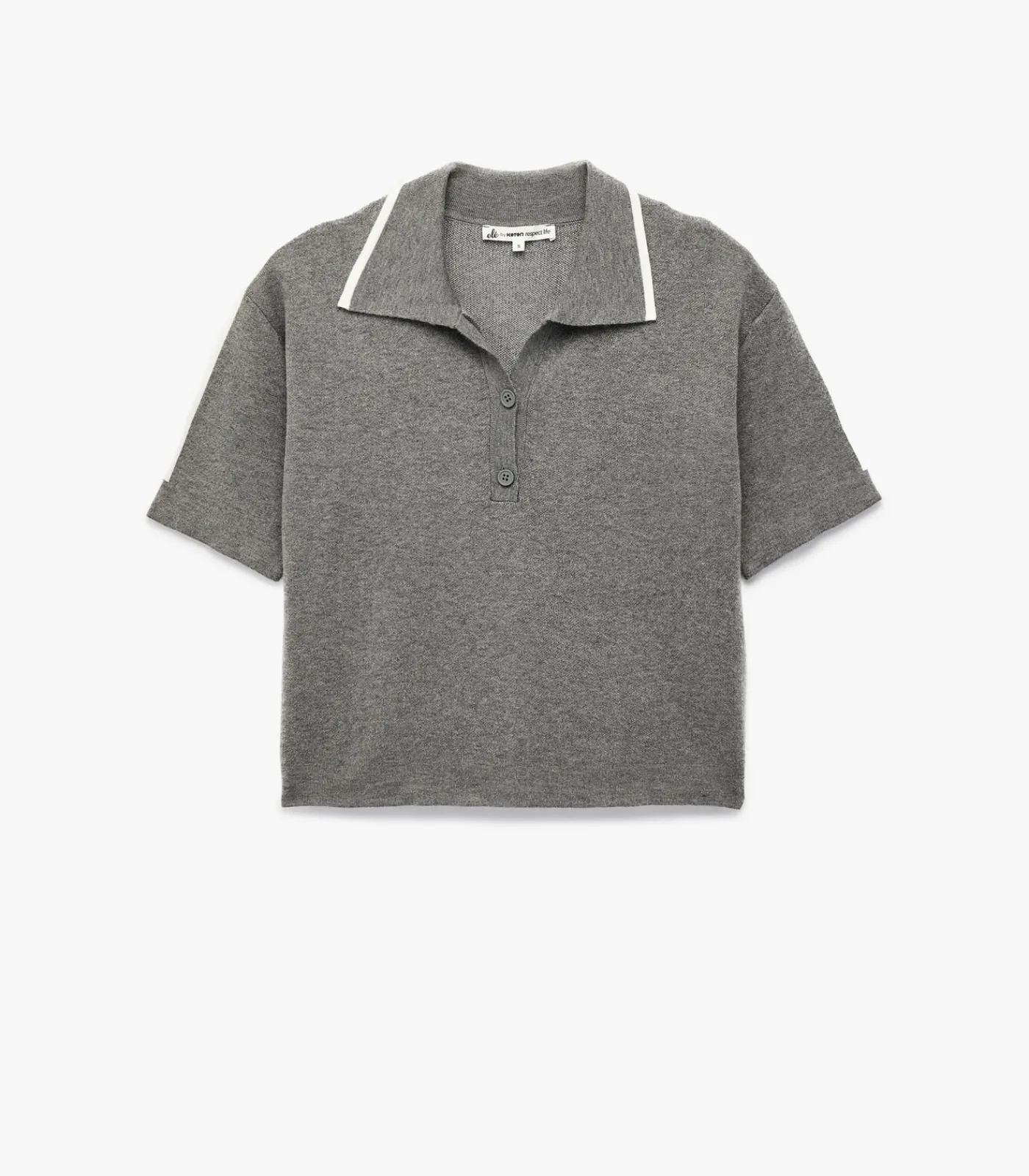 Koton Polo Trui Korte Mouwen Knoopsluiting darkGrey Online