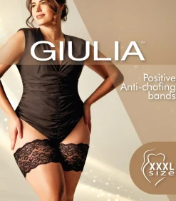 Giulia Positive Anti Chaffing Bands 20den (enkel grote maten) Stay Up panty - Zwart-4XL black Outlet