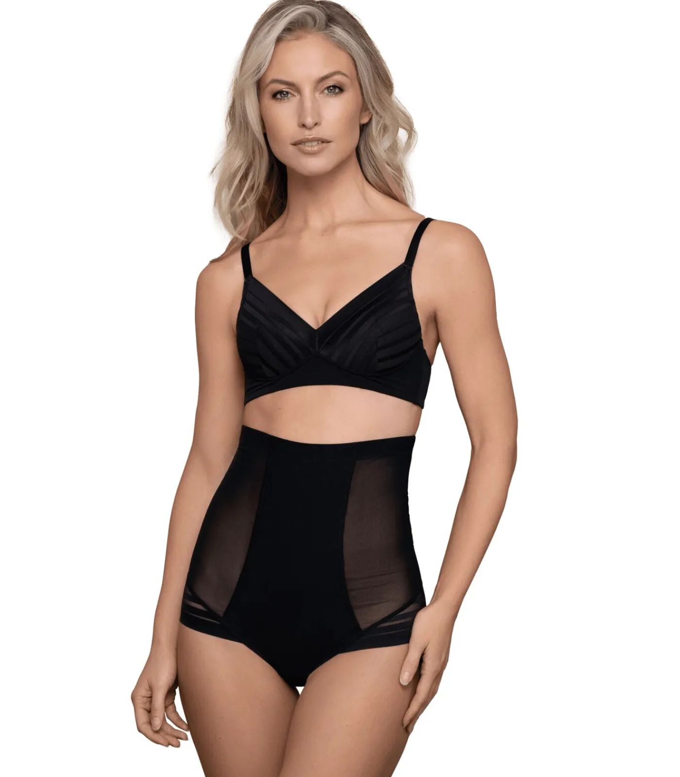 Bye Bra Powermesh Hoge Taille Slip black New