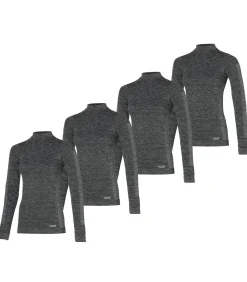 Heatkeeper Premium Thermoshirt Dames 4-pack Zwart Melange black Clearance