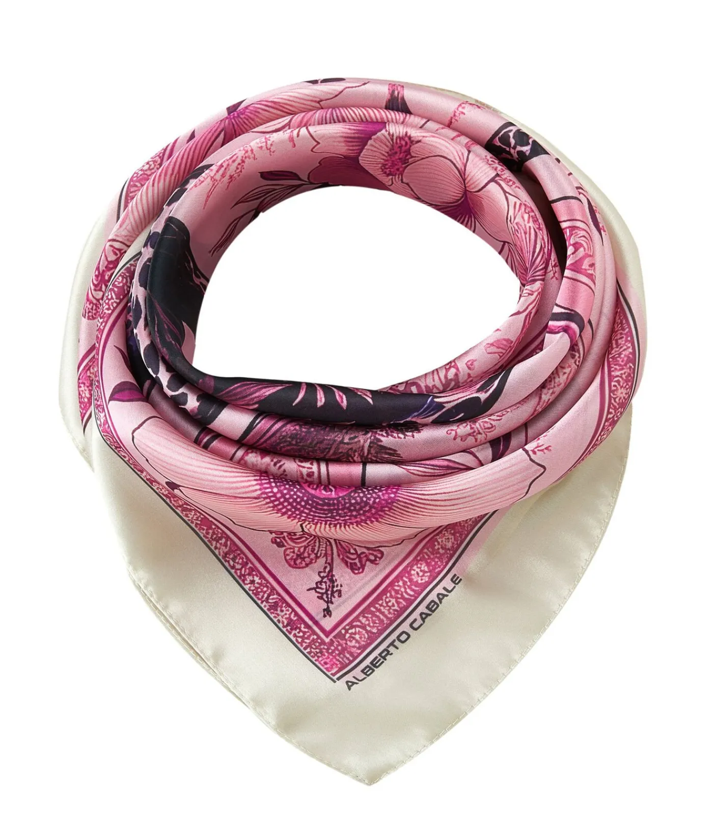 Alberto Cabale Proud Panther Cléo zijden vierkantje fuchsia Outlet