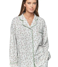 SELMARK Pyjama broek shirt lange mouwen P111 PREPPY FLOWERS taupe Online