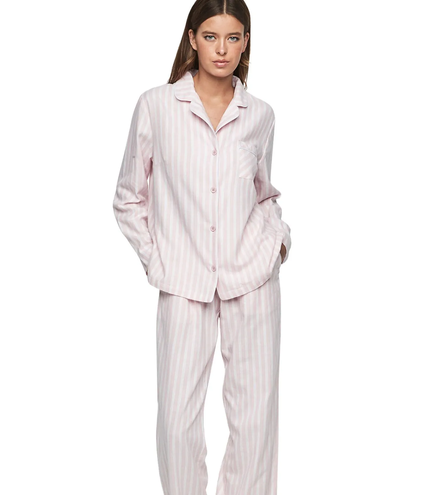 SELMARK Pyjama broek shirt lange mouwen P105 OXFORD pink Online