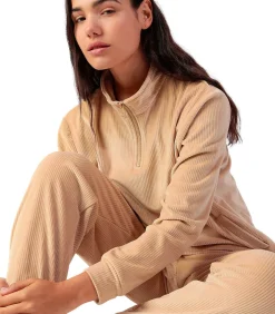 ADMAS Pyjama broek sweatshirt lange mouwen ADM Home beige Best