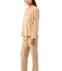 ADMAS Pyjama broek top lange mouwen ADM Home beige Best