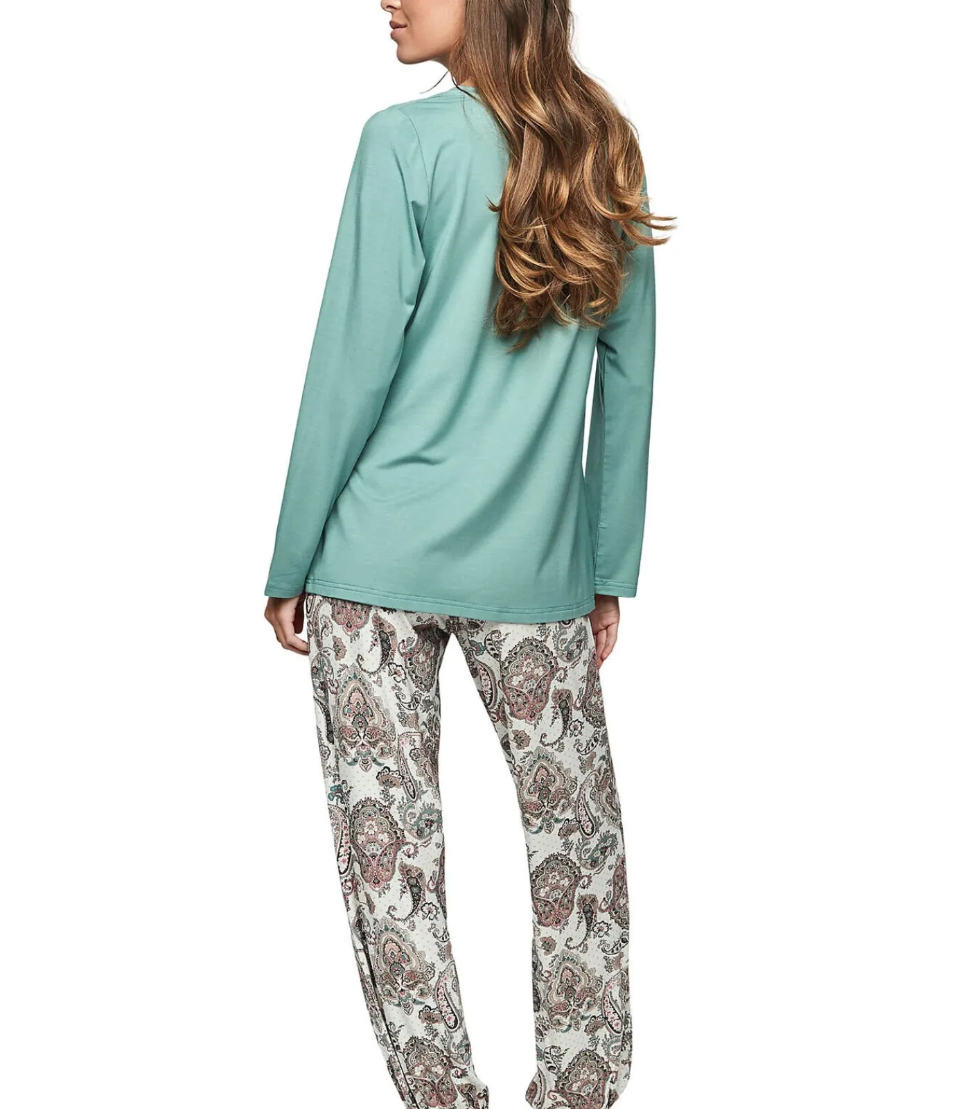 SELMARK Pyjama broek top lange mouwen P109 CACHEMIRE BAMBOO green Sale