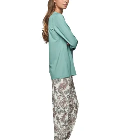 SELMARK Pyjama broek top lange mouwen P109 CACHEMIRE BAMBOO green Sale