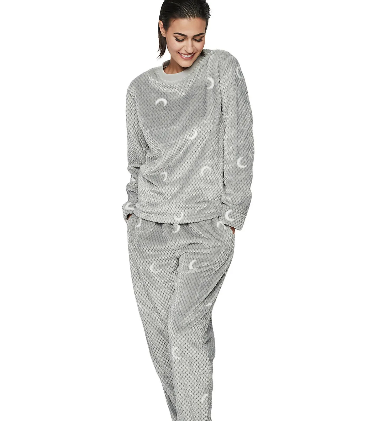 SELMARK Pyjama broek top lange mouwen P112 ETOILE DE SOIR gray Clearance