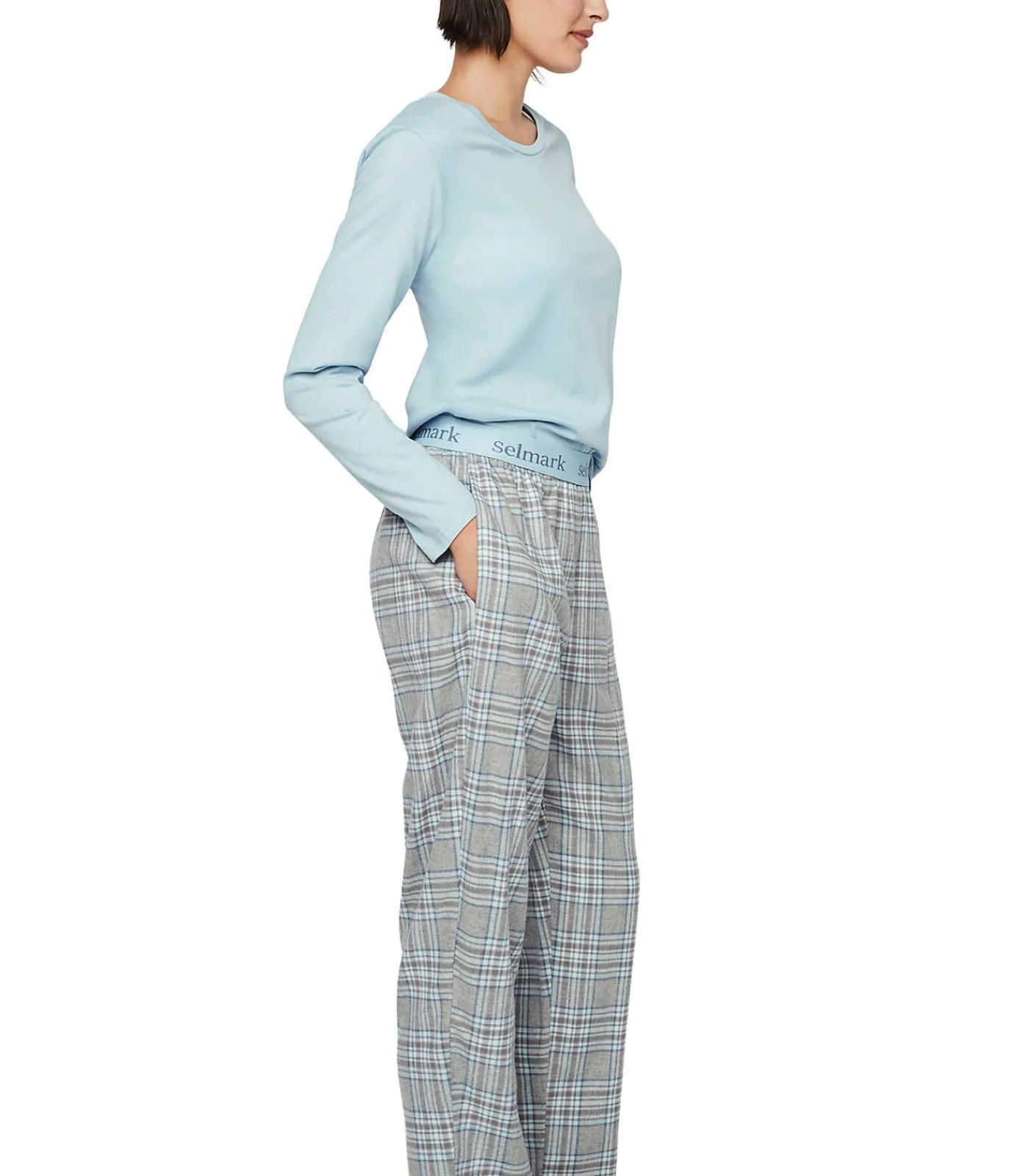 SELMARK Pyjama broek top lange mouwen P114 HERITAGE gray Online
