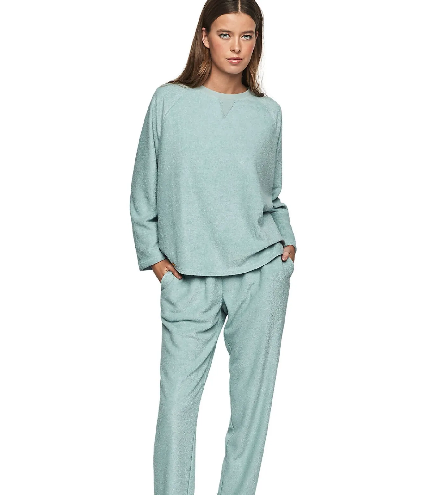 SELMARK Pyjama broek top lange mouwen P103 CUDDLY green Online