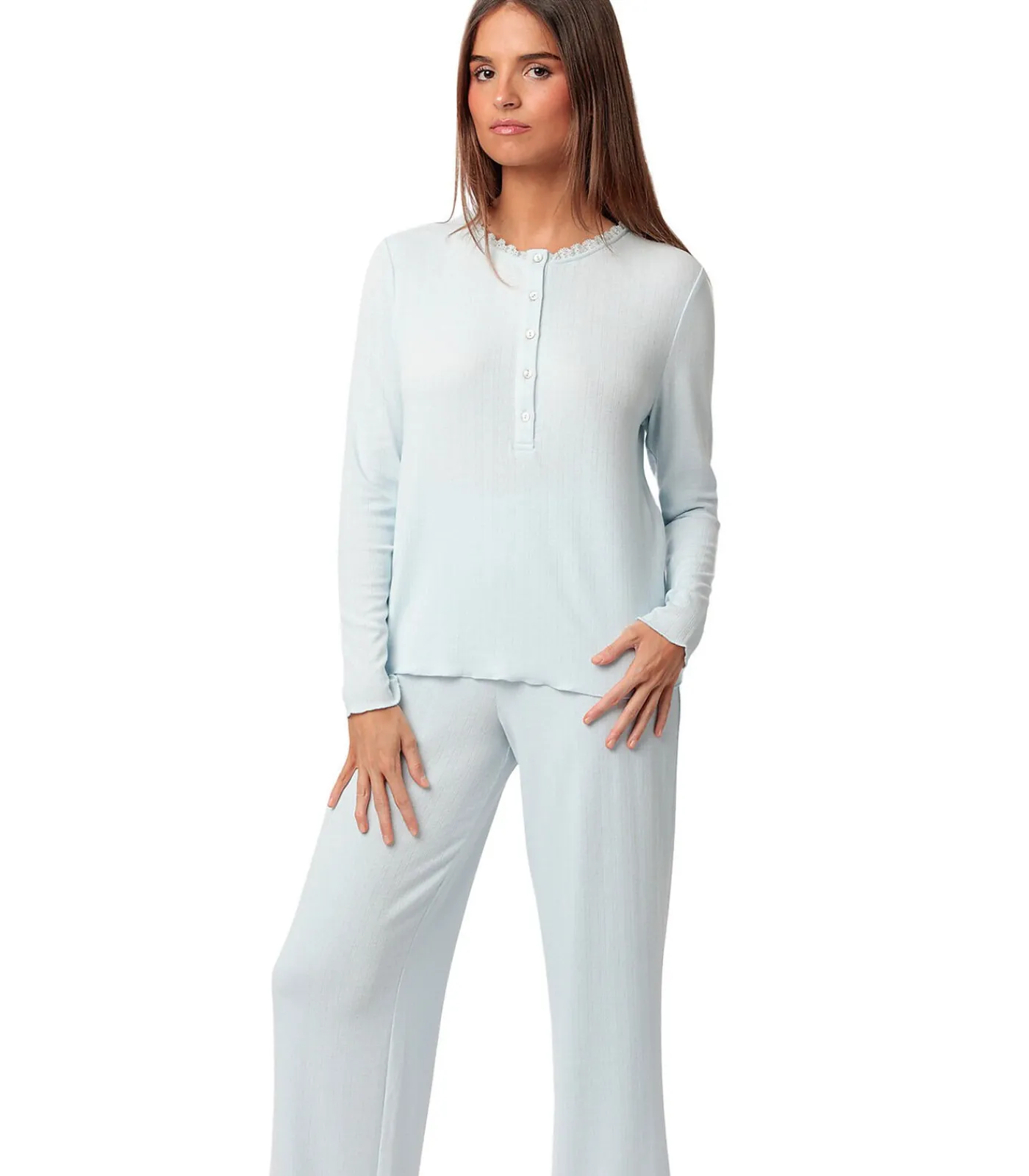 ADMAS Pyjama broek top lange mouwen Romantic blue Online