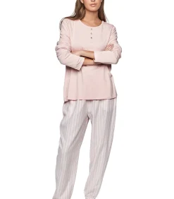 SELMARK Pyjama broek top lange mouwen P105 OXFORD pink Hot