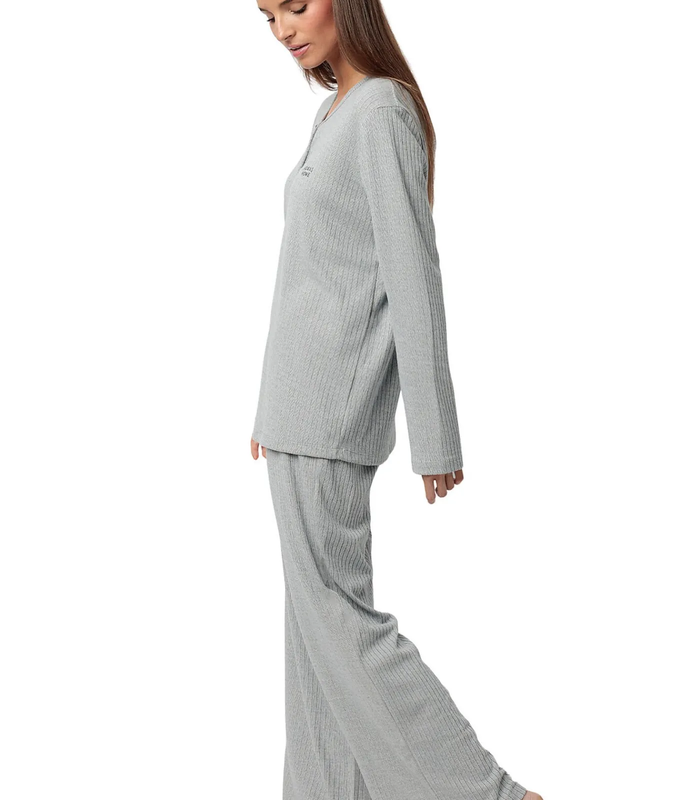 ADMAS Pyjama broek top lange mouwen Supersoft blue Hot