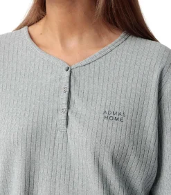 ADMAS Pyjama broek top lange mouwen Supersoft blue Hot