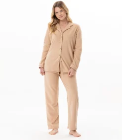 LE CHAT Pyjama met knopen van microfleece LINETTE 116 brown