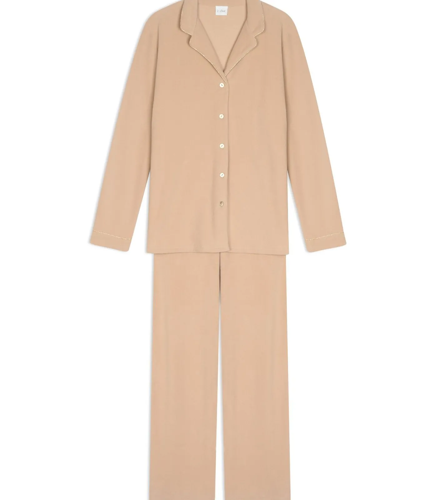 LE CHAT Pyjama met knopen van microfleece LINETTE 116 brown