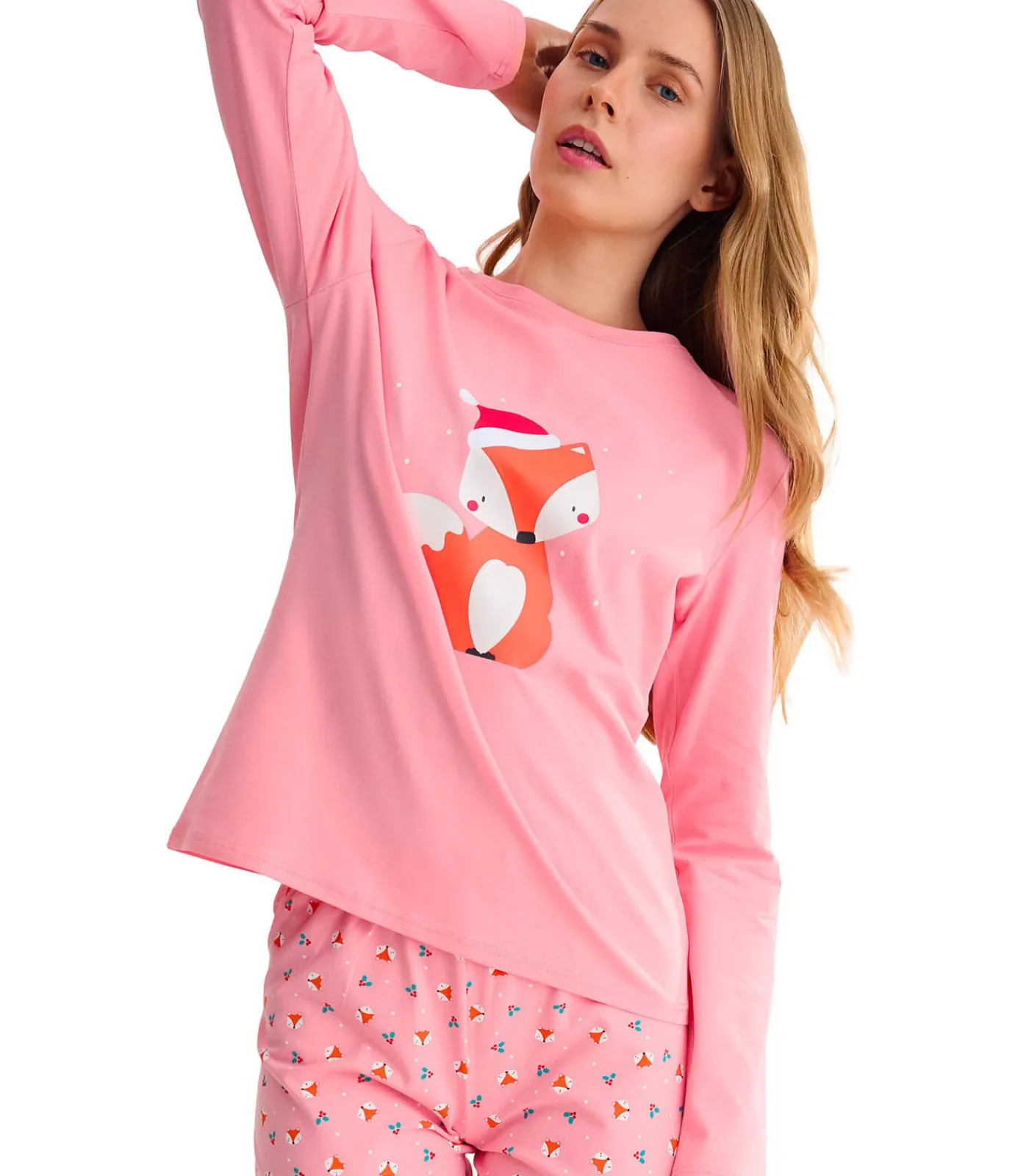 LISCA Pyjama rechte broek top M lang FOXY pink