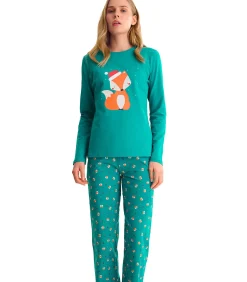 LISCA Pyjama rechte broek top M lang FOXY green