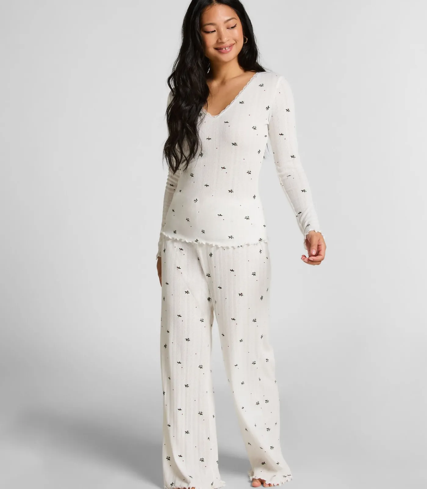 Hunkemöller Pyjama top Pointelle white Sale