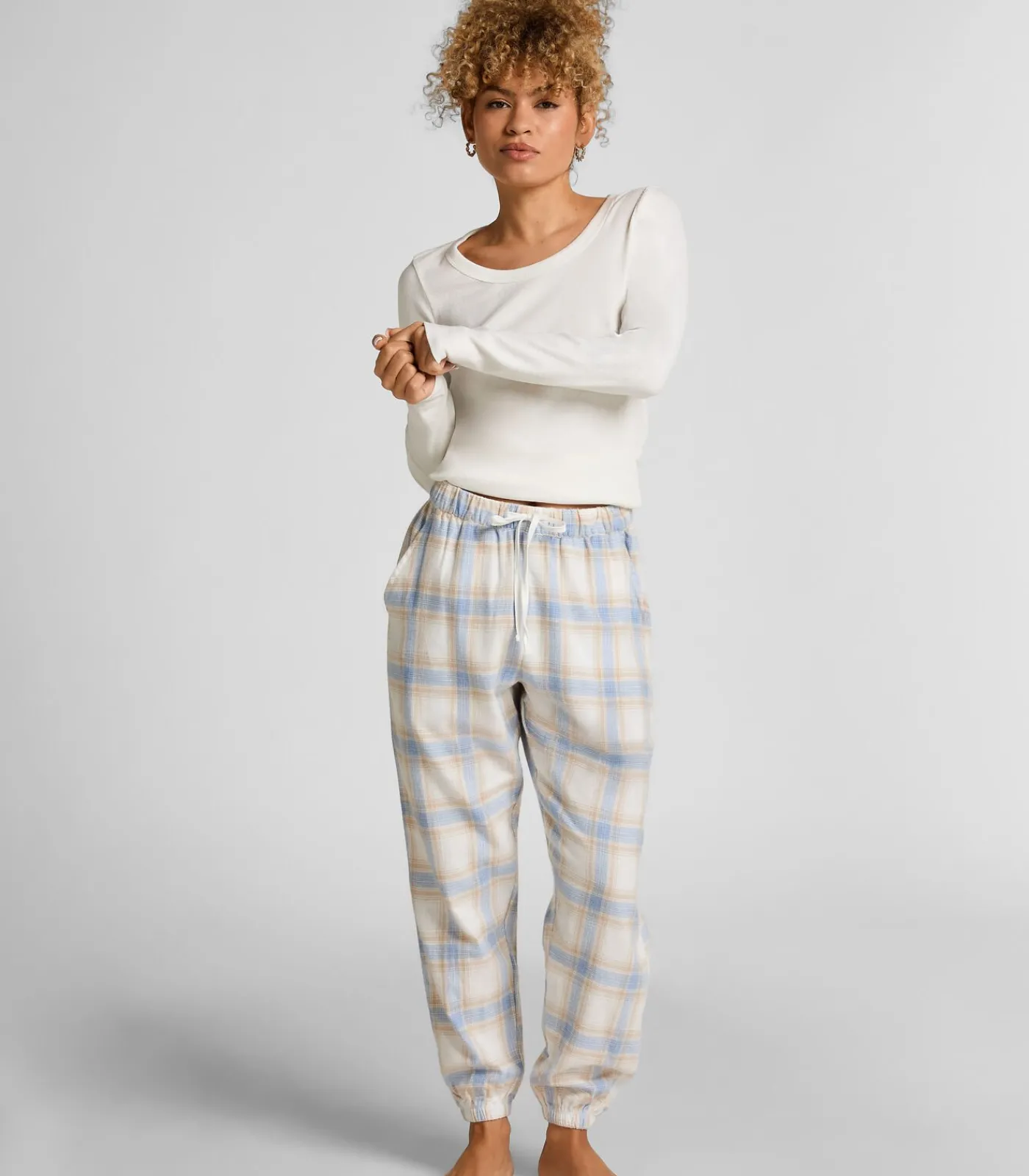 Hunkemöller Pyjamabroek Flannel blue Sale